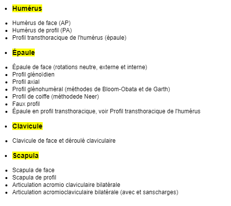 Humérus et ceinture scapulaire