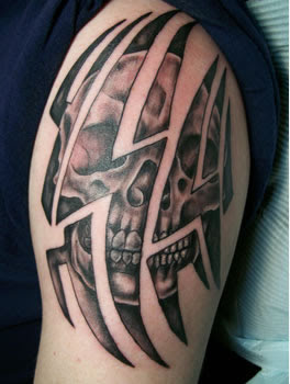 art skull tattoo arm upper