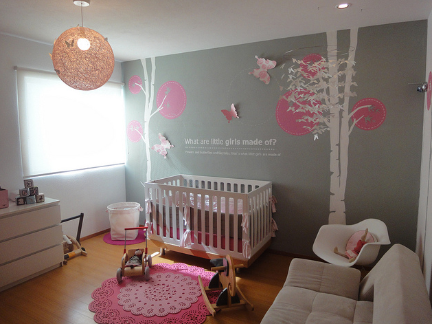 Custom Nursery Art by Kimberly: Modern Baby Girl Nursery Ideas