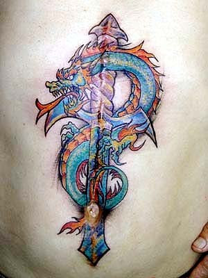 dragon swog tattoo dragon sword tattoo