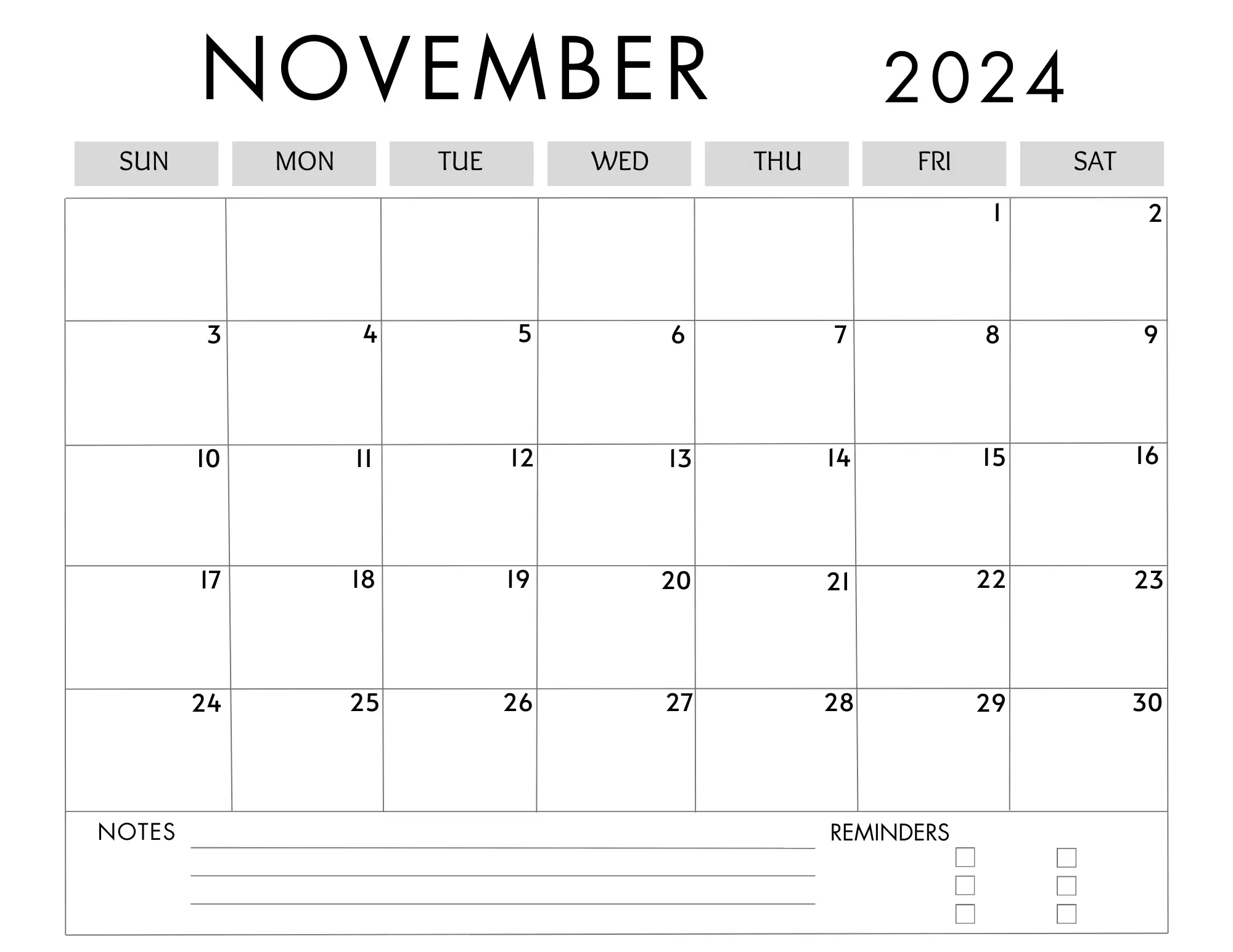 november 2024 calendar printable