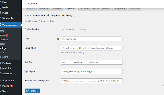 Plusid app payment gateway integration woocommerce plugin