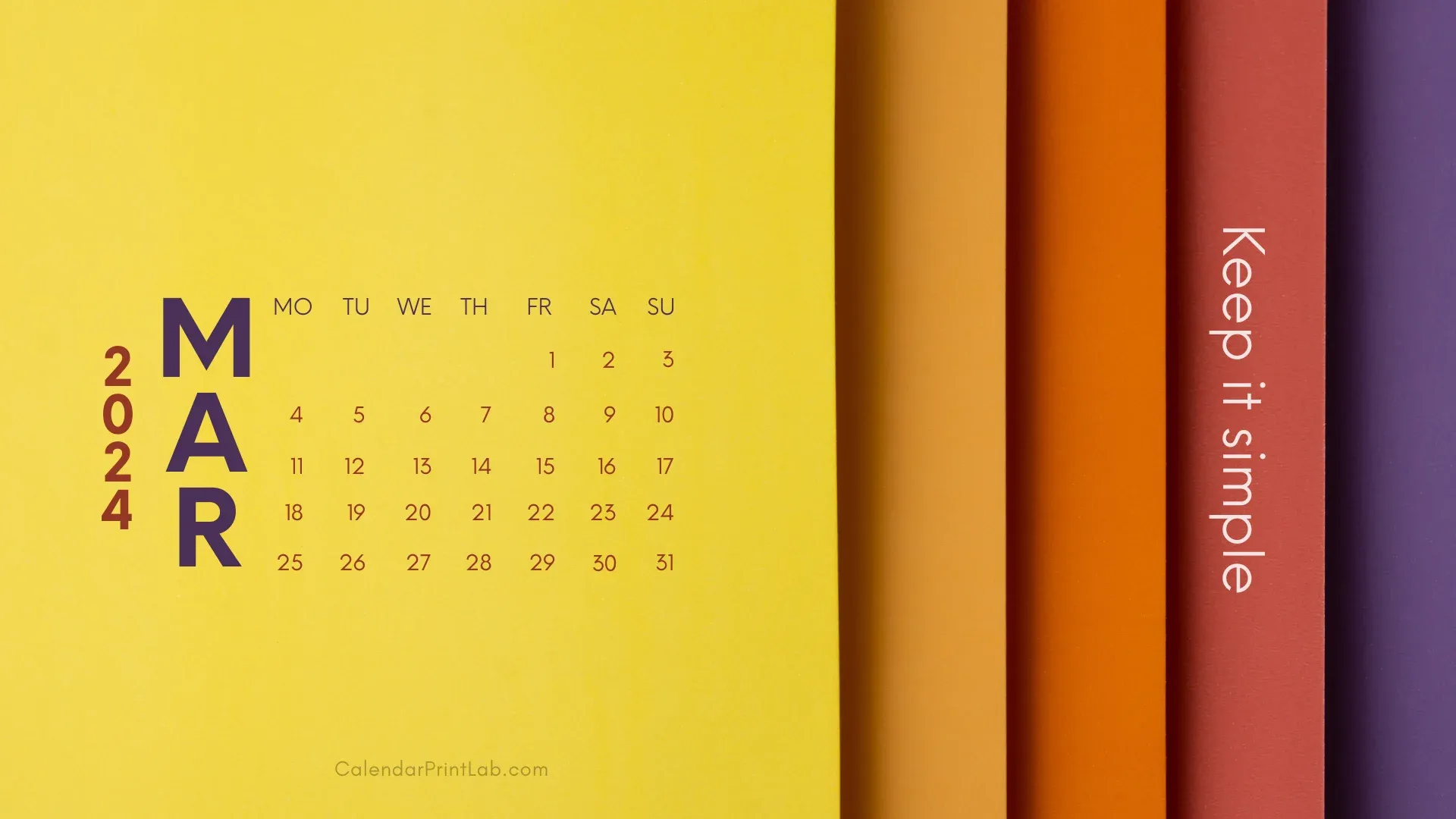 Download March 2024 Calendar Wallpaper