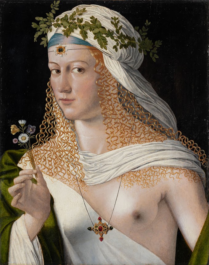 Бартоломео Венето   -  Портрет молодой женщины в образе Флоры