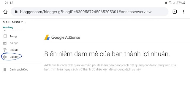 7 Bước Bật  Google Adsense cho blogger/blogspot