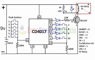 simple key code lock switch circuit diagram