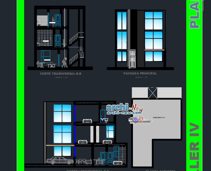 12+ Row House Cad Block