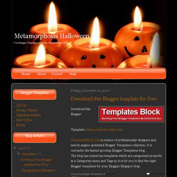 Metamorphosis Halloween blogger template converted from wordpress theme to blogger. Halloween template blogger