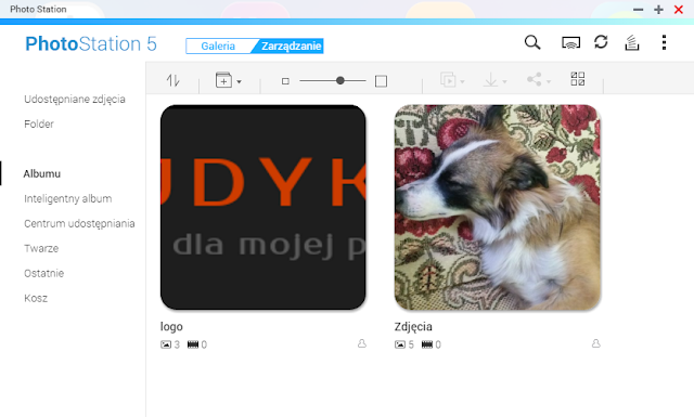 Sekcja zarządzania PhotoStation 5