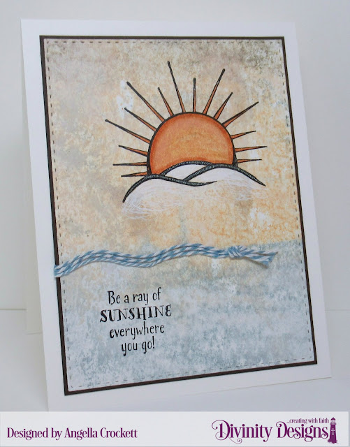 Divinity Designs Hello Sunshine and Double Stitched Rectangles Dies, Card Designer Angie Crockett