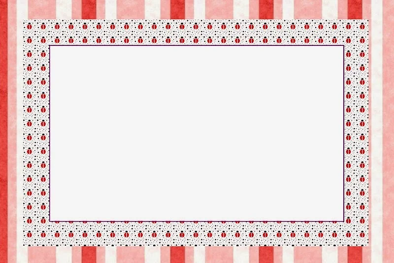 Sweet Ladybugs and Polka Dots Free Printable Invitations, Labels or Cards.