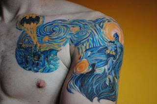 Epic Batman Starry Night Tattoo