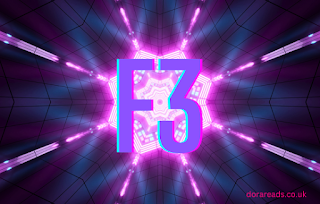 Title: F3. Background: kaleidoscopic purple pattern