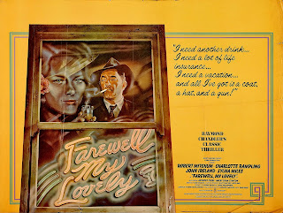 FAREWELL MY LOVELY. Cartelera Quad. Reino Unido. Diseño: David McMacken. Imprenta: W. E. Berry Ltd., Bradford. ADIÓS MUÑECA. Farewell, My Lovely. 1975. Estados Unidos. Dirección: Dick Richards. Reparto: Robert Mitchum, Charlotte Rampling, Sylvia Miles, John Ireland, Harry Dean Stanton, Jack O'Halloran, Anthony Zerbe, Sylvester Stallone, Joe Spinell, Kate Murtagh, John O'Leary, Walter McGinn.