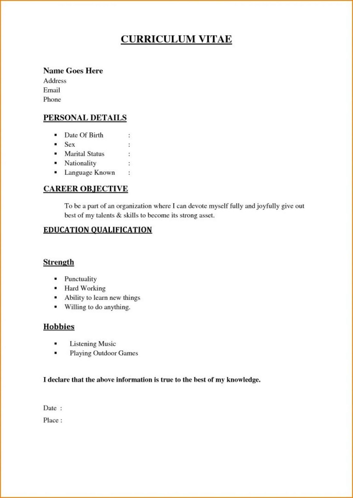 Easy Free Resume Template 2019 Easy Free Cv Templates 2020 Resume Templates