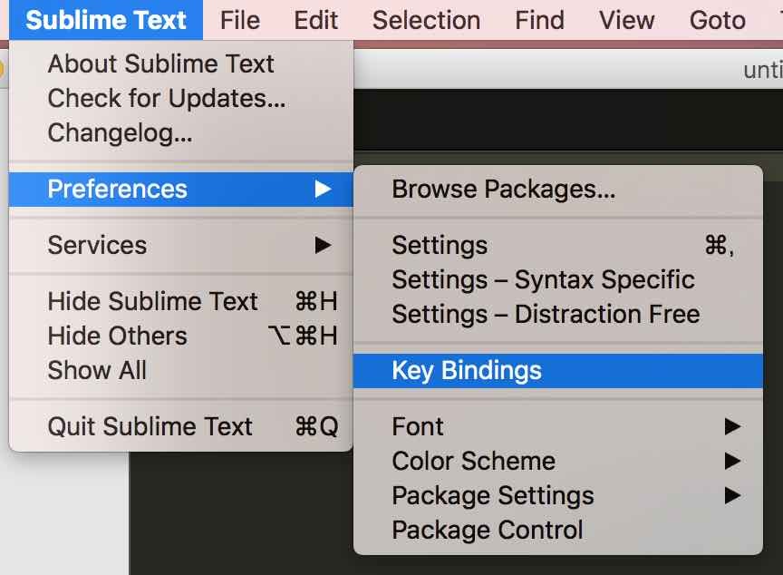 SublimeTextでキーバインド登録をする