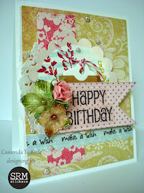 SRM Stickers Blog - Happy Birthday by Cassonda - #card #birthday #doily #stickers #punched pieces