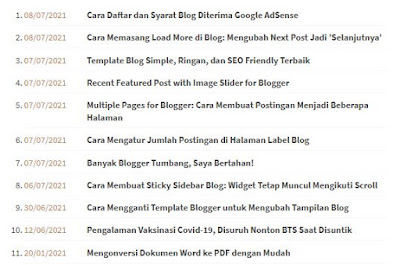 Cara Membuat Sitemap HTML di Blogger