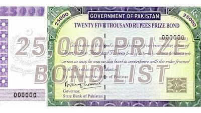 Rs. 25,000/- Prize Bond list Faisalabad Draw 7 (12 September 2022)