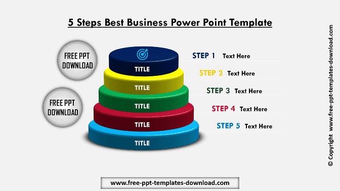 5 Steps Best Business Power Point Template Download