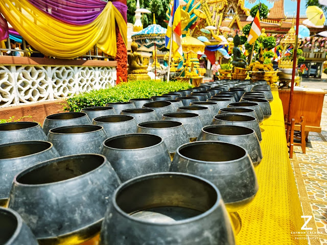 Donation bowls at the temple