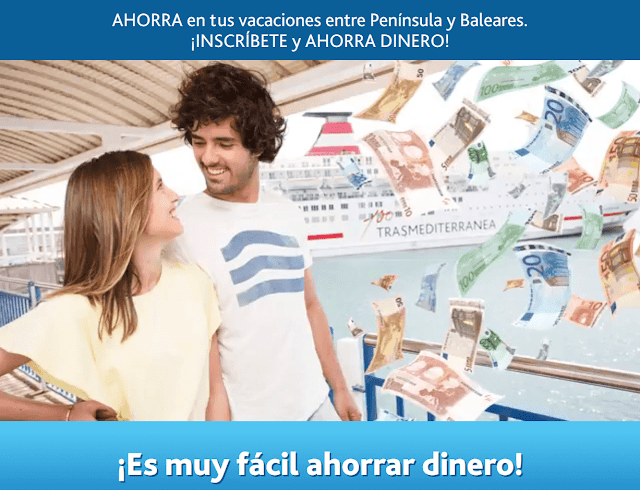 ¡Inscríbete y ahorra dinero! con Trasmediterranea