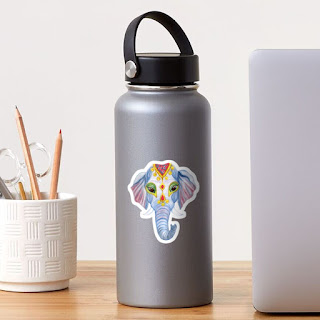 indian holi elephant sticker