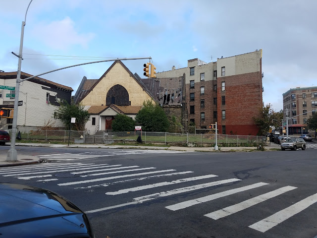 dilapidated bronx church with holes in roof