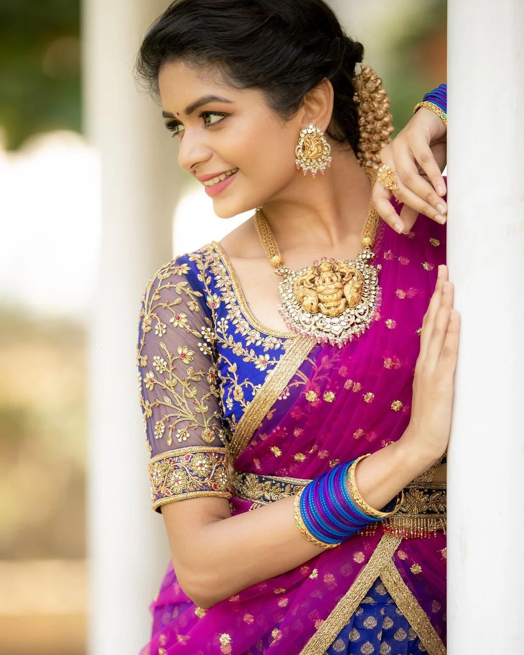 Actress Aditi Shankar new cute looks in half saree Photos