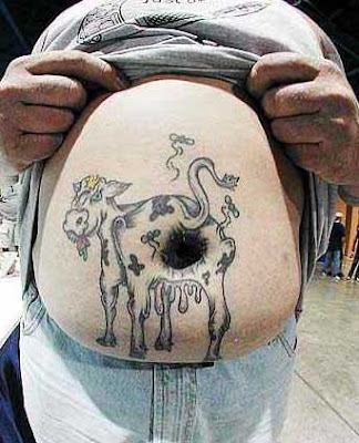 Cow On The Belly Tattoo Design. Best pictures collection of Tattoo Designs.