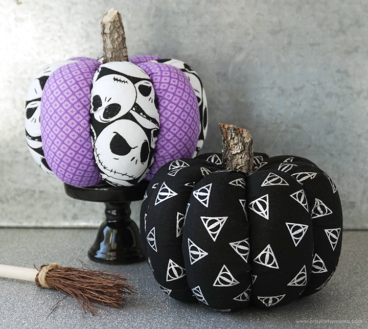 No-Sew Fabric Pumpkins