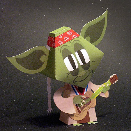 Green Eared Stranger Paper Toy Country Star Yoda