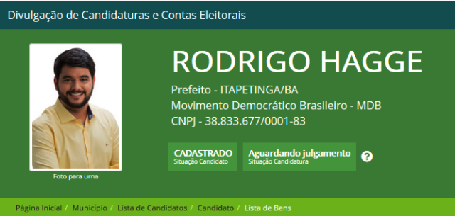 Candidato MDB Rodrigo Hagge