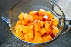 diced peaches for no bake peach dessert