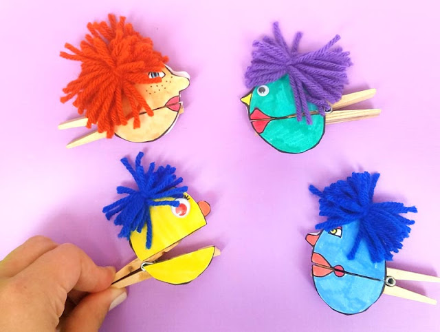 Clothespin Paper Puppets Craft for kids