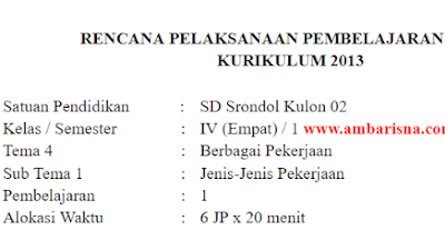 Download Silabus & RPP 1 Lembar Kelas 4 SD Tema 4 Revisi Terbaru Kurikulum 2013 