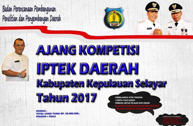 Hasil Kompetisi IPTEK Daerah 2017, Akan Diumumkan Via Web Resmi Bappelitbangda