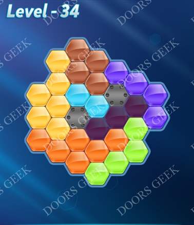 Block! Hexa Puzzle [7 Mania] Level 34 Solution, Cheats, Walkthrough for android, iphone, ipad, ipod