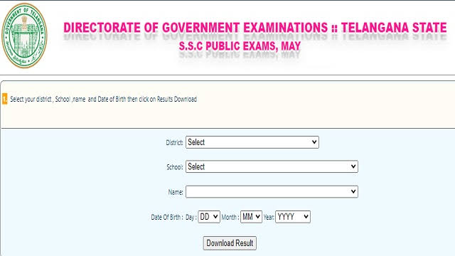 bse telangana gov in 2022 ssc results link