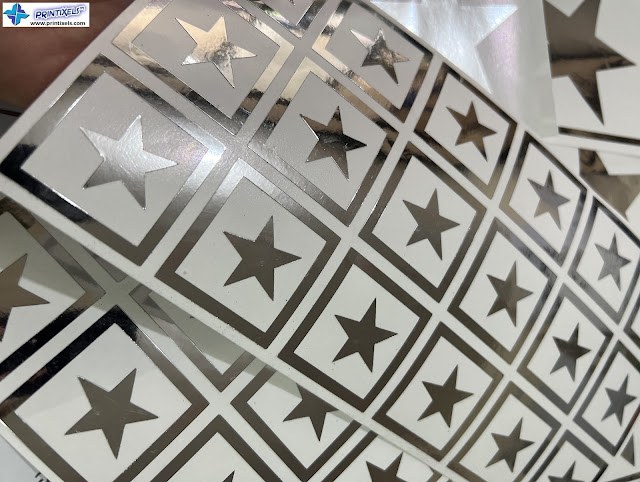 Vinyl Metallic Silver Star Stickers