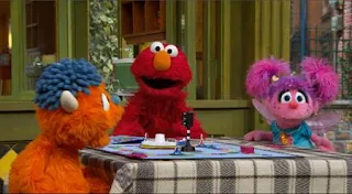 As Elmo and Abby sign off, Rudy jokes about losing their board game, when in actuality, he's won. Sesame Street Episode, 5006 It's Only a Game, Season 50.