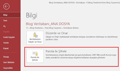 MS Access Veritabanını Şifreleme