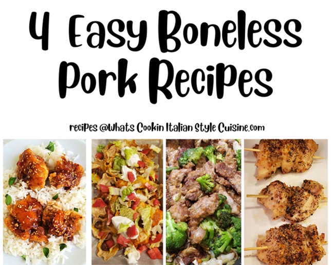 collage of boneless pork recipes