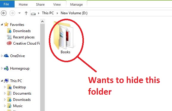 hiding files and folder in windows