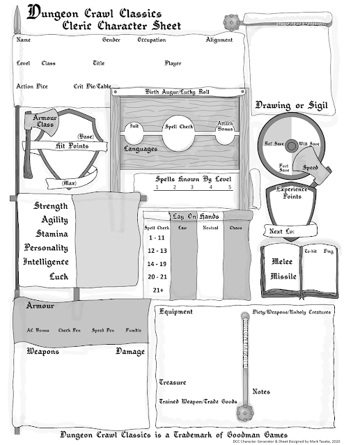 Dungeon Crawl Classics Cleric Character Generator Version 4