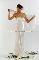 Model with Silk wedding gowns