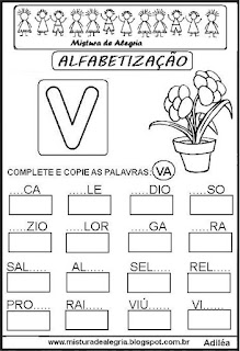 Atividades de alfabetização letra V