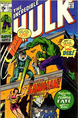 Incredible Hulk #138, The Sandman. Betty Ross turns to Glass