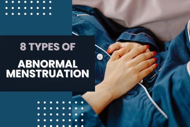 Woman with abdominal discomfort – Illustrating 8 types of abnormal menstruation