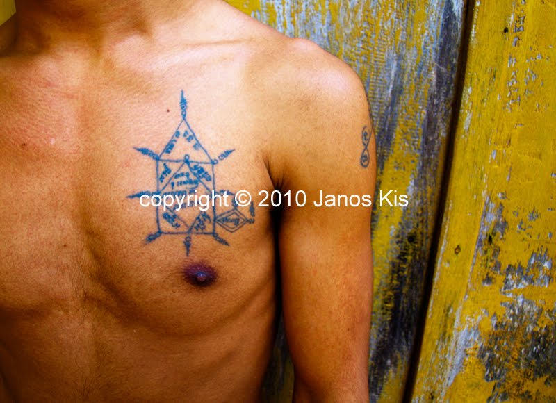 Khmer monks' sacred tattoos.